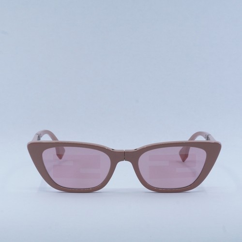 Pre-owned Fendi Fe40089i 72u Shiny Pink/pink Mirror Pattern 53-19-140 Sunglasses