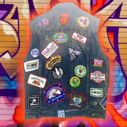 Custom Made Custom Patchwork Battle Vest Punk Rock Denim
