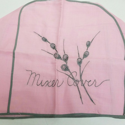 Vintage Pink Gray Mixer Toaster Covers Pot Holder 1950's