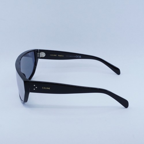 Pre-owned Celine Cl40195i 01c Shiny Black/silver Mirror --135 Sunglasses Authentic