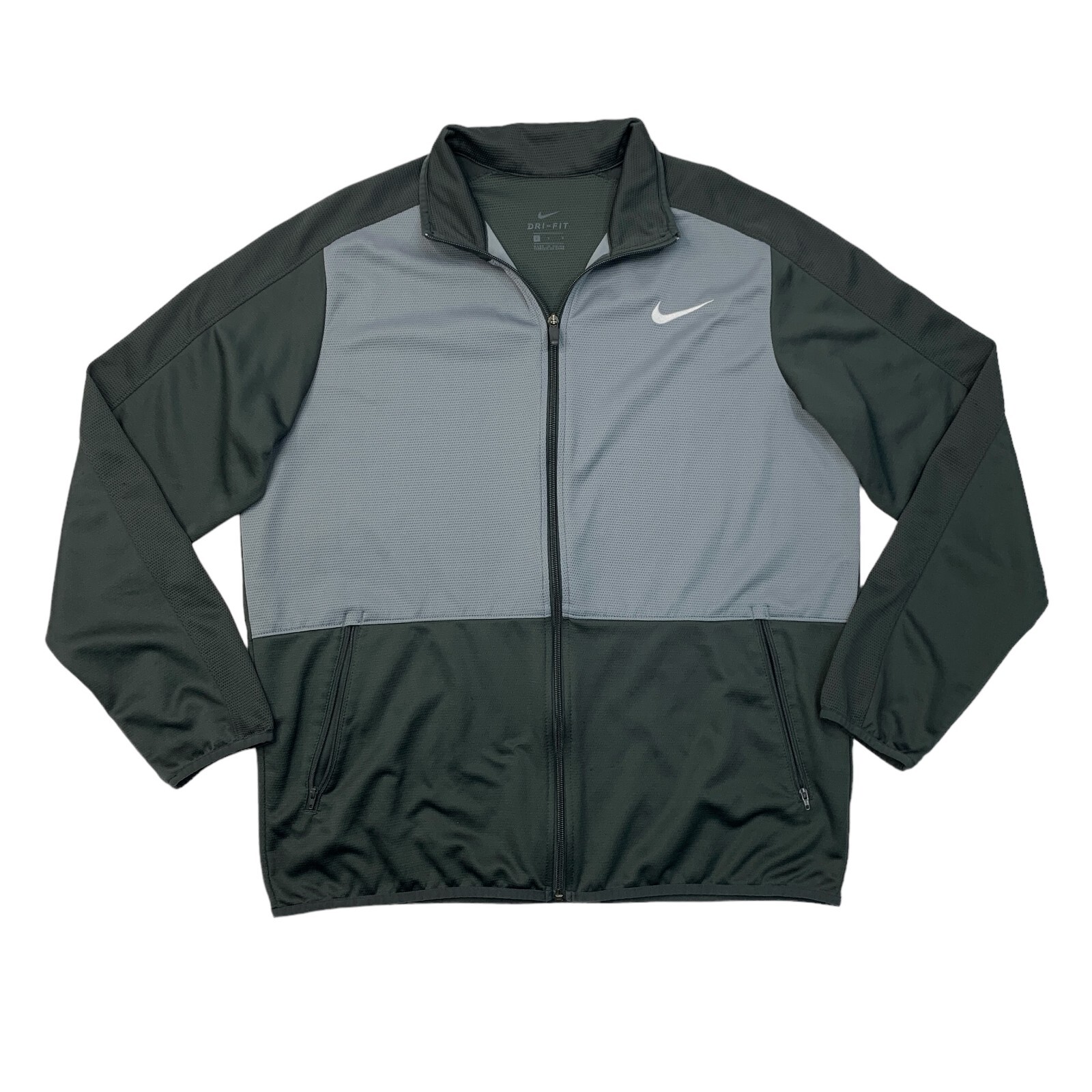 Nike Jacket Mens L Large Black Grey Rivalry Full Zip