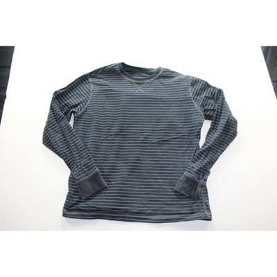 Arizona Shirt Mens XL Gray Excellent Striped Long Sleeve Crew Neck Pullover