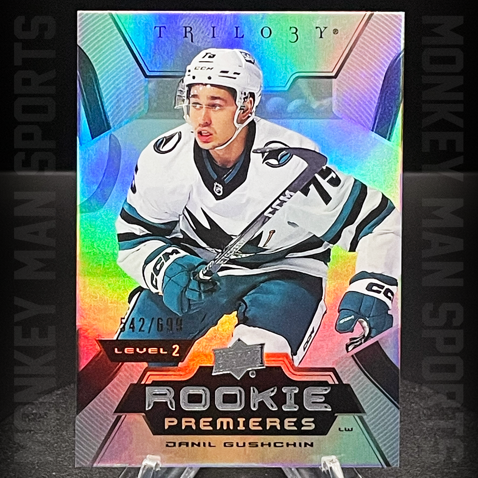 2023-24 Trilogy - Danil Gushchin Rookie RC #/699 - #176 HOLO SHARKS MINT