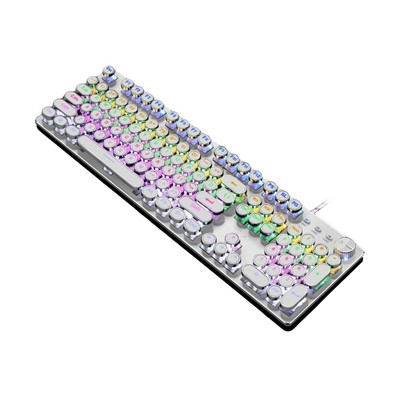 Mechanical Keyboard LED Backlit Retro Typewriter USB Keyboard -Blue Switch - ...