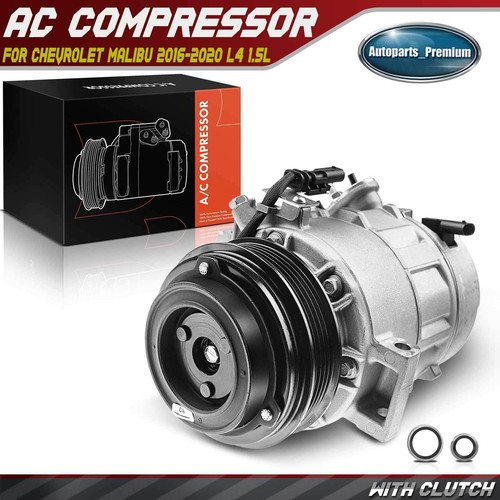 AC Compressor with Clutch for Chevrolet Malibu 2016-2022 L4 1.5L Sedan ...