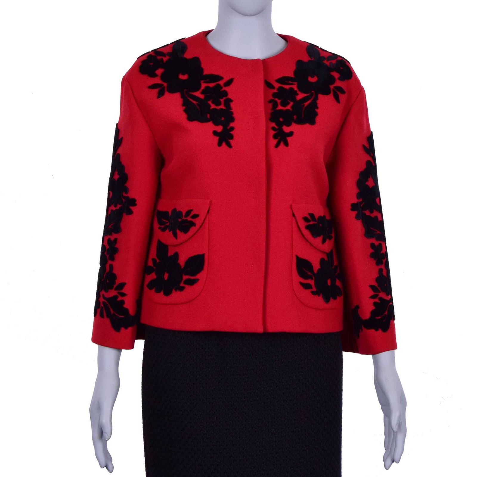 

Куртка Dolce - Gabbana Runway Baroque из натуральной шерсти с вышивкой Красный Черный 06492