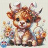 uuxsretaio Easter Cow Diamond Painting Kits for Adults, DIY Funny Diamond Art Kits, Full Round Drill Gem Art Crafts for Home Wall Art Decor 14 x 14 inch