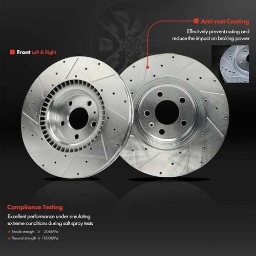 12x Front&Rear Drilled Rotors & Ceramic Brake Pad for Audi A6 Quattro A7 Quattro