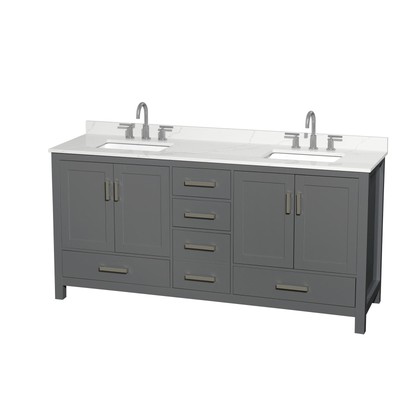 Wyndham Collection WCS141472D-QTZ-US3MXX Sheffield 72'' - Dark Gray / Giotto