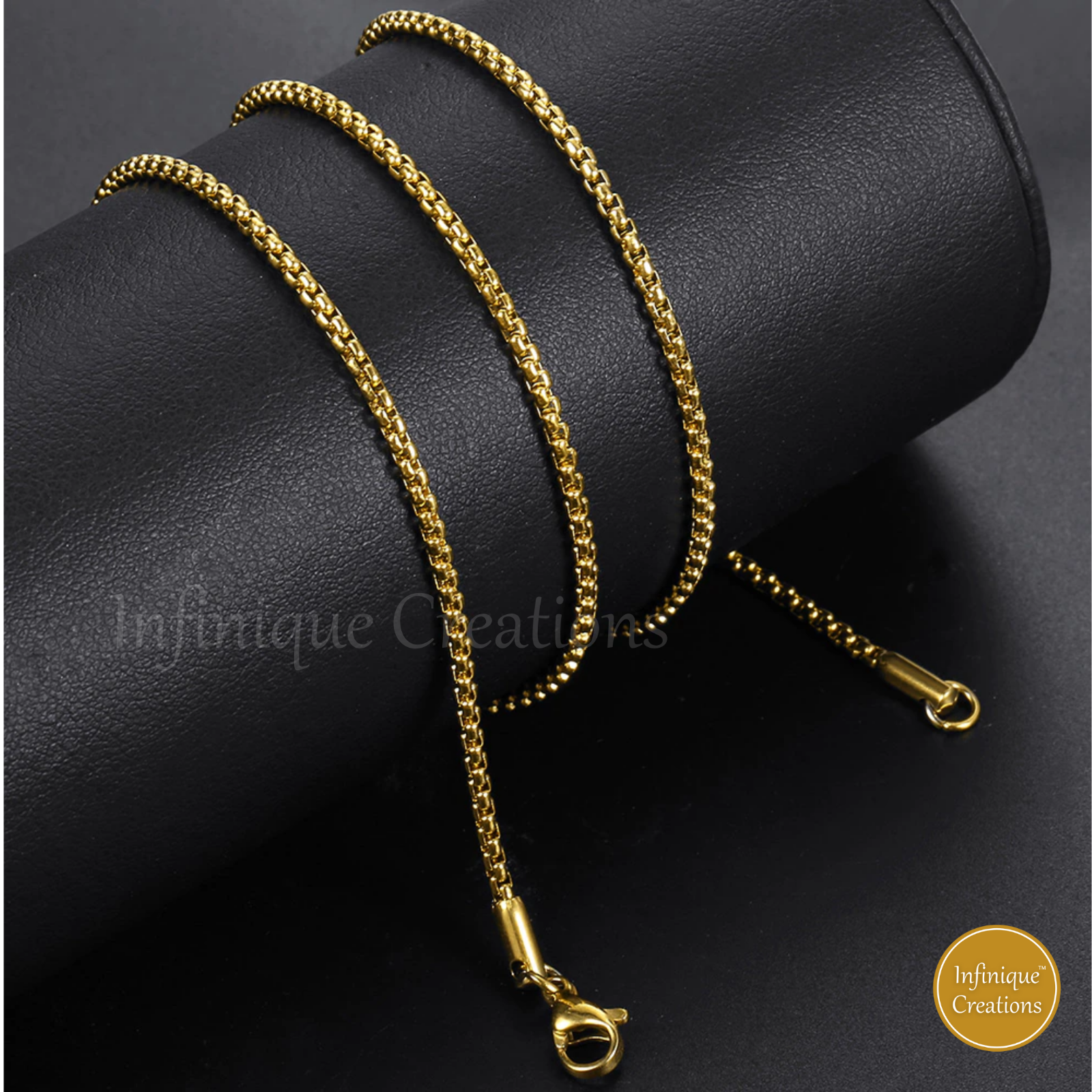 Stainless Steel Round Box Chain 18k Gold Plated 7-38" Bracelet Necklace 1.5-5mm