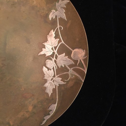 Antique Heintz Sterling Bronze Arts Crafts Floral Card Plate Dish P.Aug 27 1912