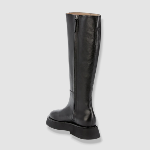 Pre-owned Wandler $810  Women Black Rosa Leather Knee High Boot Shoes Size 38.5