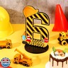 MiniInflat Construction 6th Birthday Number Sign Centerpiece Truck 6th Sign Construction Birthday Party Supplies Wooden Excavator Hat 6 Years Old Number for Boys Anniversary