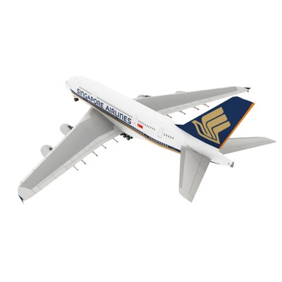 1/120 A380 Singapore Airline Civil Airliner Paper Plane Aircraft Unassembled