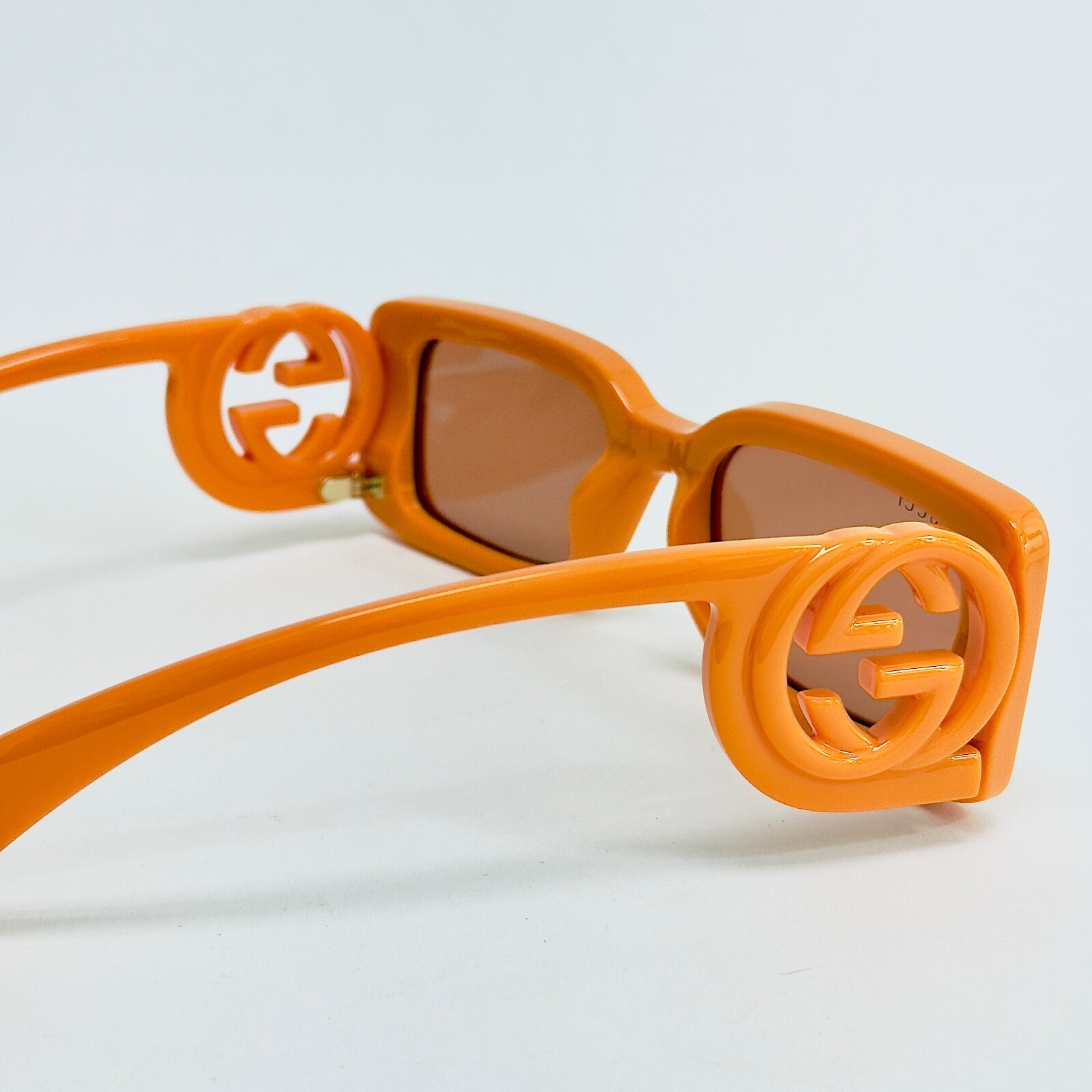 Pre-owned Gucci Couture 1325 Orange Gg Logo 008 Narrow Fashion Square Sunglasses Gg1325s In Brown