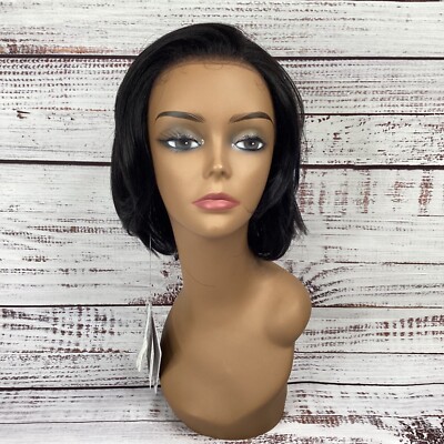 Venus #1 Jet Black Short Straight Bob Lace Front Wig New Synthetic
