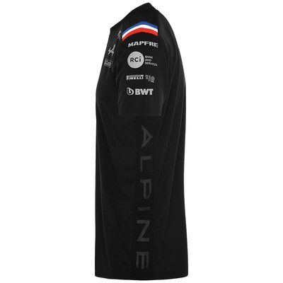 KAPPA KAPPA BWT ALPINE F1 TEAM 2022 T-SHIRT TEE TOP FORMULA 1 FANS - BLACK