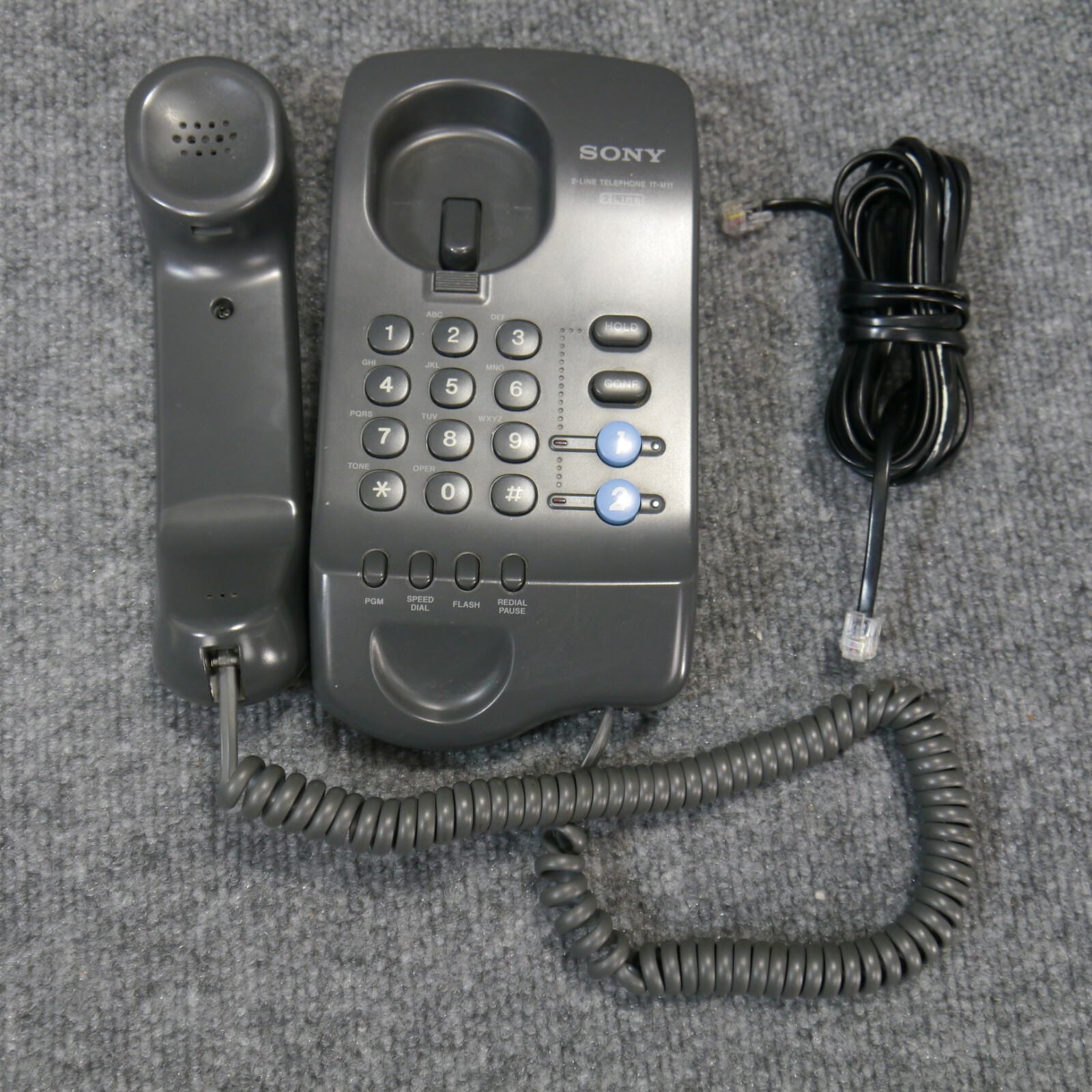 Sony Gray 2-Line Corded Desktop Touch Landline Telephone IT-M11 Tested Working