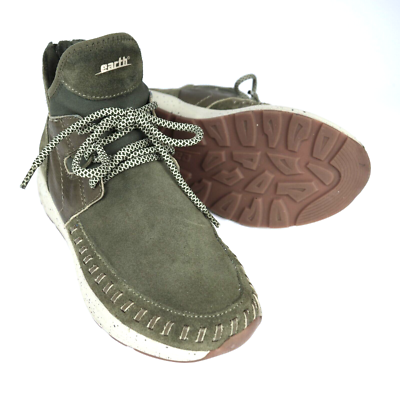 EARTH Jaunt Olive Suede Casual Walking Sneaker Boot Women s US 7B