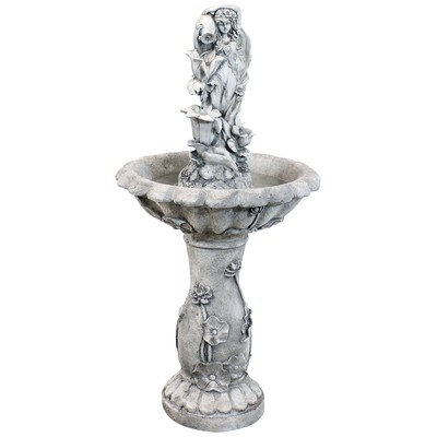 Fairy Flower Solar Water Fountain with Battery Backup - 42 in by Sunnydaze