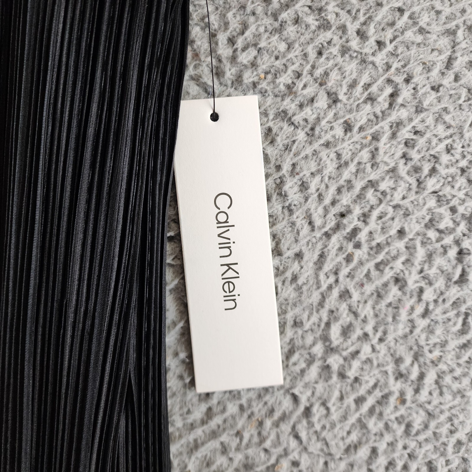 Calvin Klein Plisse Mock-Neck Sleeveless Top Women's S Black Back Zip Closure - Picture 13 of 14