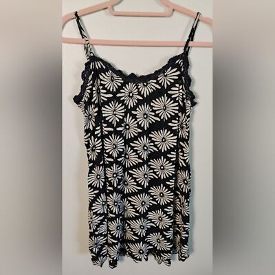 Volcom Stone Row Daisy Print Tunic Tank Top -Size S - Y2K Style!