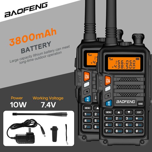 2x Baofeng UV-S9 Plus VHF UHF Dual-Band Ham Portable Two-way Radio Walkie Talkie