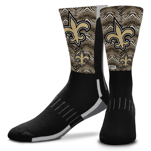 Носки унисекс Zubaz X FBF NFL для взрослых New Orleans Saints Phenom Curve Crew