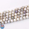 Malahill Wholesale Natural Faceted Stone Beads for Jewelry Making Sold per Bag 5 Strands Inside Cube White Jasper 8mm