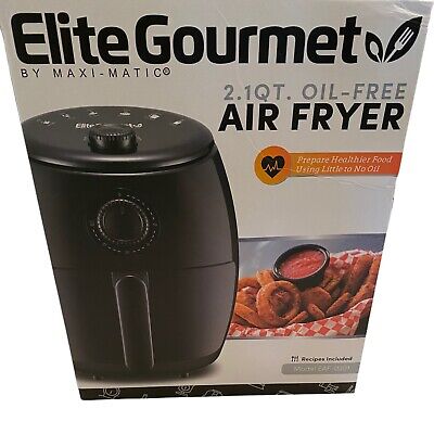 Elite Gourmet EAF-0201 Personal 2.1 Qt Compact Space Saving Hot Air Fryer NEW