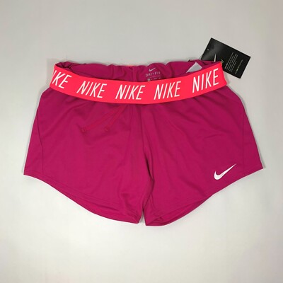 Nike Womens Training Shorts Logo Band Pink Size XS 885273-607 NWT