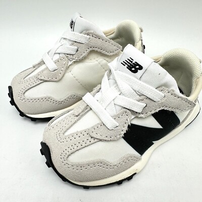 New Balance 327 New-B Hook & Loop Silver Birch Black NW327FE Kids Toddler sz4-10