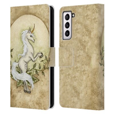 OFFICIAL AMY BROWN MYTHICAL LEATHER BOOK WALLET CASE FOR SAMSUNG PHONES 4