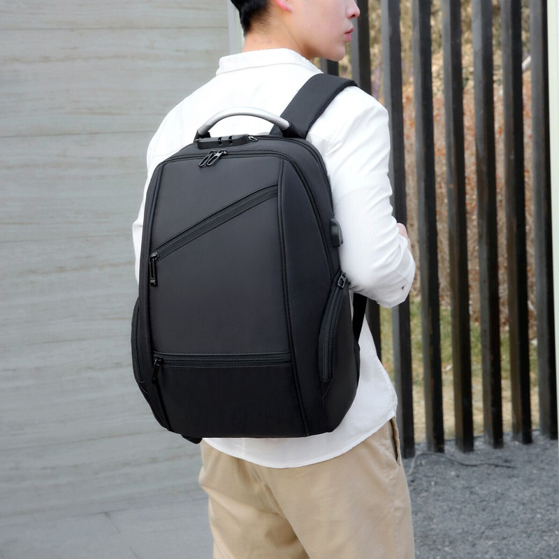 Lockable Anti-Theft Backpack Waterproof Business Laptop Travel Book Bag USB Port