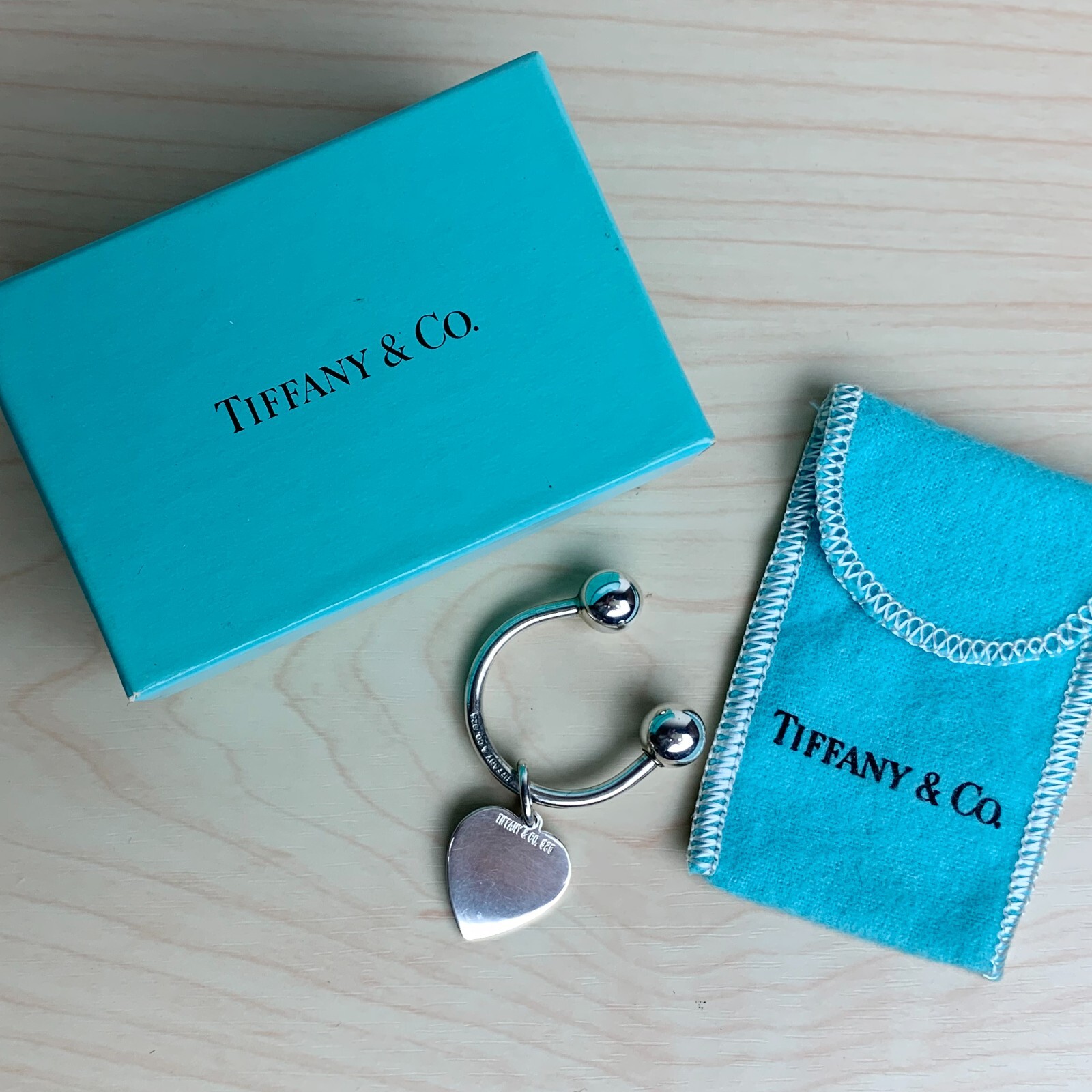 Tiffany & Co. Sterling Silver Heart Tag Screwballs Keyring