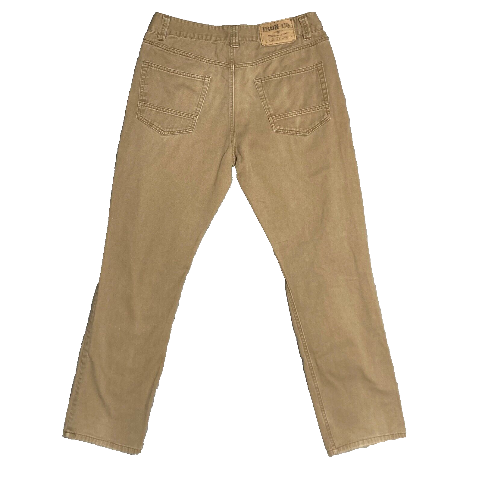 Iron Co Pants Mens 30 Khaki Tan Relaxed Straight Casual