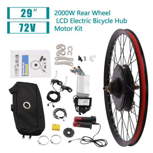 Electric Bicycle for Sale: 29'' 72V Front Wheel Electric Bicycle Motor Conversion Kit 2000W eBike Hub Black in Chino, California