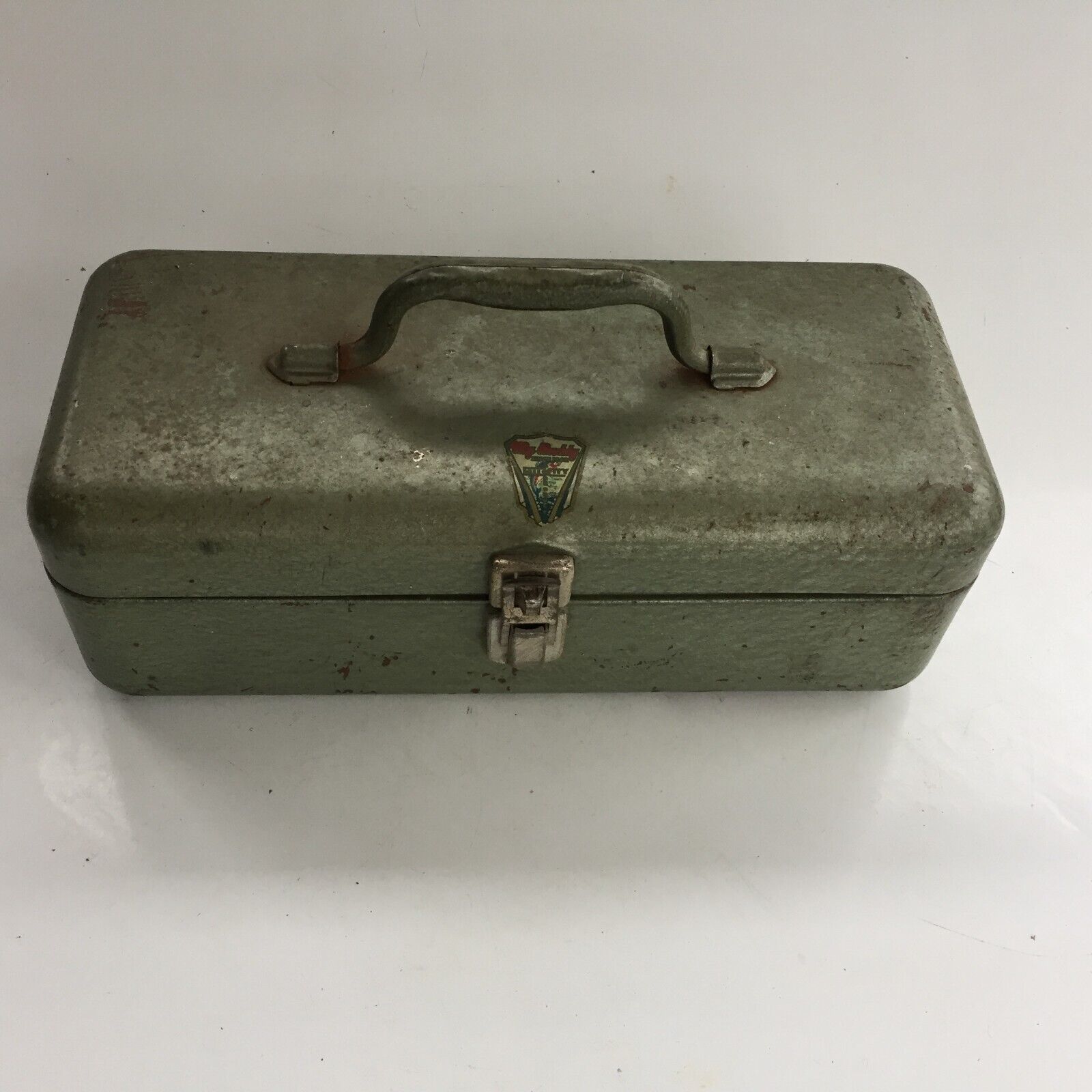 Vintage My Buddy Metal Fishing Blue Tackle Box 2 Trays with Vintage My Buddy Metal Fishing Blue Tackle Box 2 Trays with