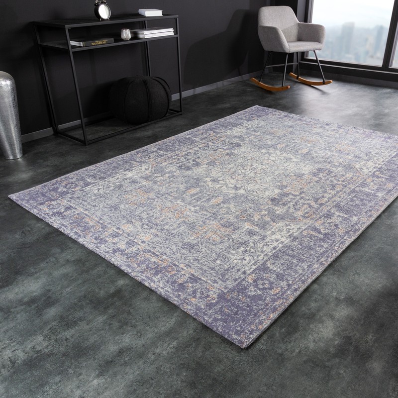 Teppich Old Marrakesch - 230x160cm - Blau - Baumwolle - Orientalisch - Vintage