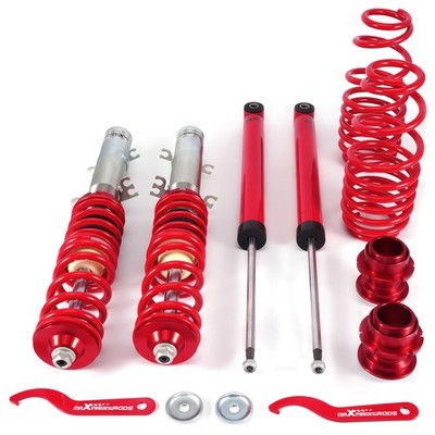 Coilover Suspension Struts for VW Volkswagen Golf MK4 1.9 TDi FWD Shocks Red