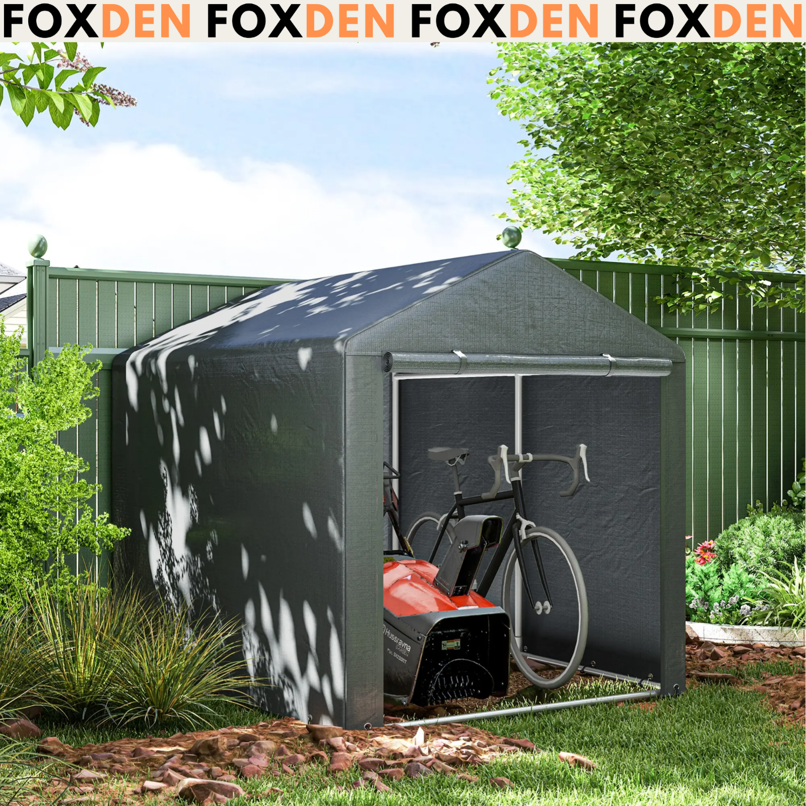 Garden Storage Shed Portable Galvanised Steel Frame with Accessories Dark Grey