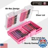 Geinxurn 28Pieces Impact Screwdriver Bits Set, Magnetic S2 Steel Phillips/Slotted/Square/Torx Insert Power Bits Tips, Impact Bit Holder with Pink Storage Box Case