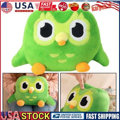 Green Duolingo Owl Plush Toy Duo Plushie Of Duo The Owl Cartoon Anime Owl Doll