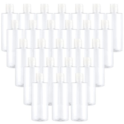 24 Pack 8 Oz Clear Plastic Refillable Lotion Bottles, Plastic Empty Squeeze B...