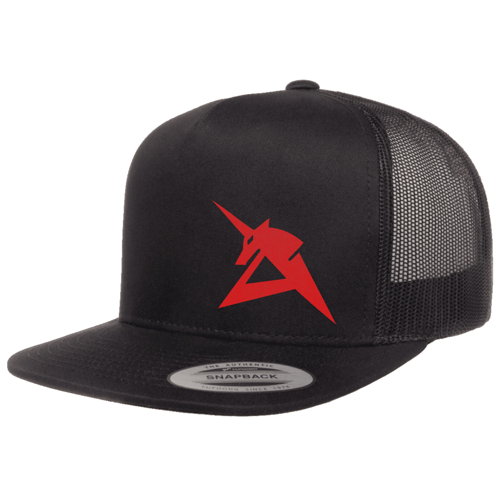 Amuro Ray Unicorn Logo Mobile Suit Gundam Anime Flat Bill Cap Trucker Hat