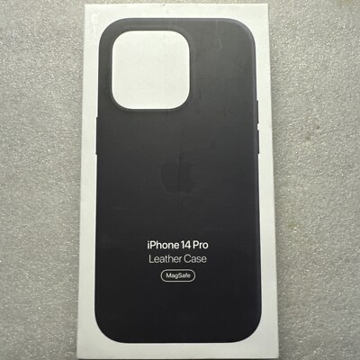 OEM Original Apple Leather Case with MagSafe for iPhone 14 Pro Only - Midnight
