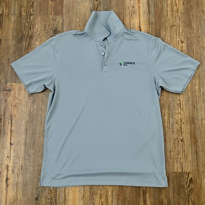 Port Authority Large Cadence Bank Gray Golf Shirt Polo Employee Logo Performance