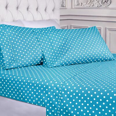 SUPERIOR Polka Dot Sheet Set, Cotton Blend Bedding Sets, Soft and Wrinkle Res...