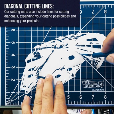 40" x 60" WHITE/BLUE Self Healing 6-Ply Double Sided Durable Cutting Mat