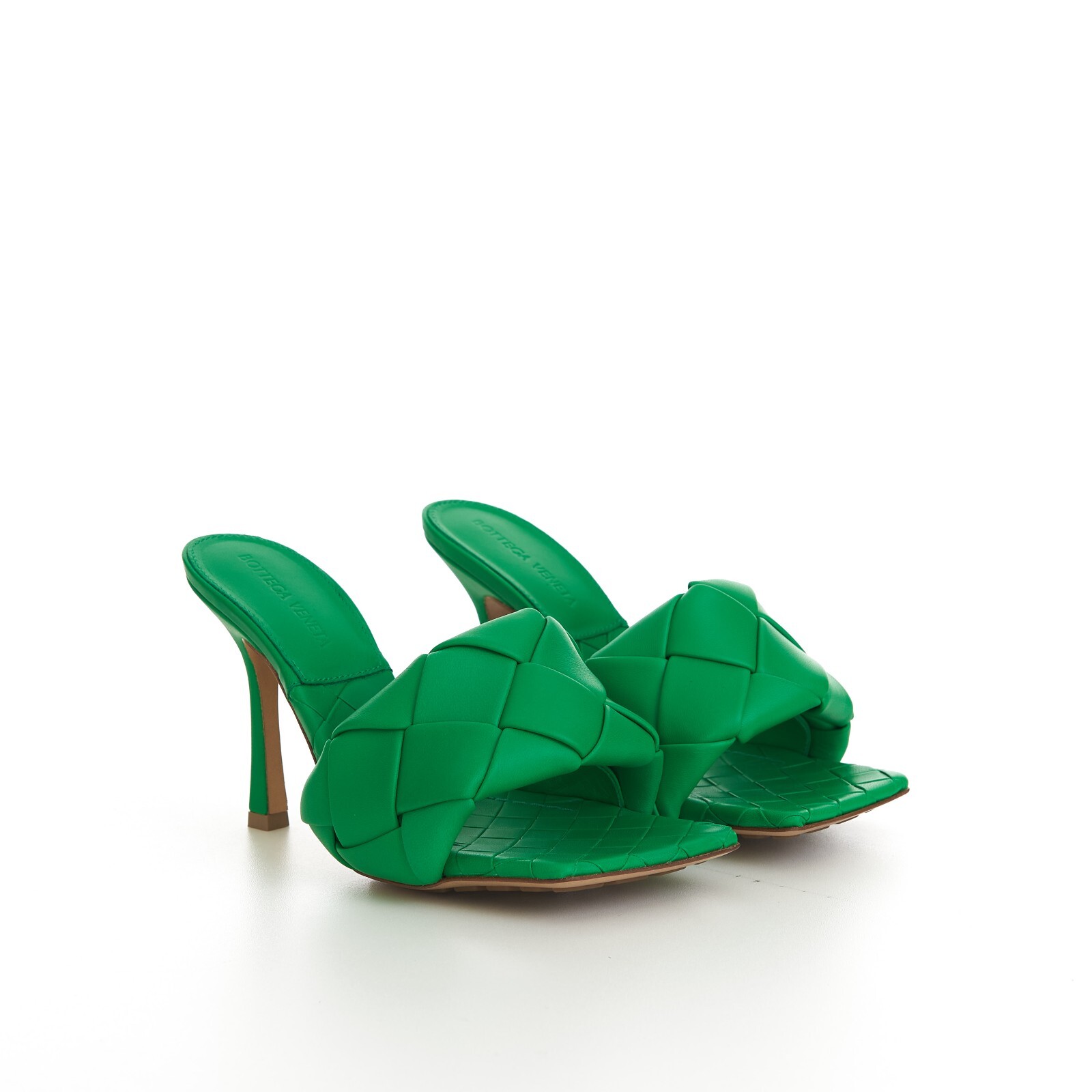 IT39★SALE★春夏BOTTEGA VENETA★ミュールLIDO/ダックグリーン BOTTEGA VENETA 1500$ Lido Sandals Mules - High Heel, Grass